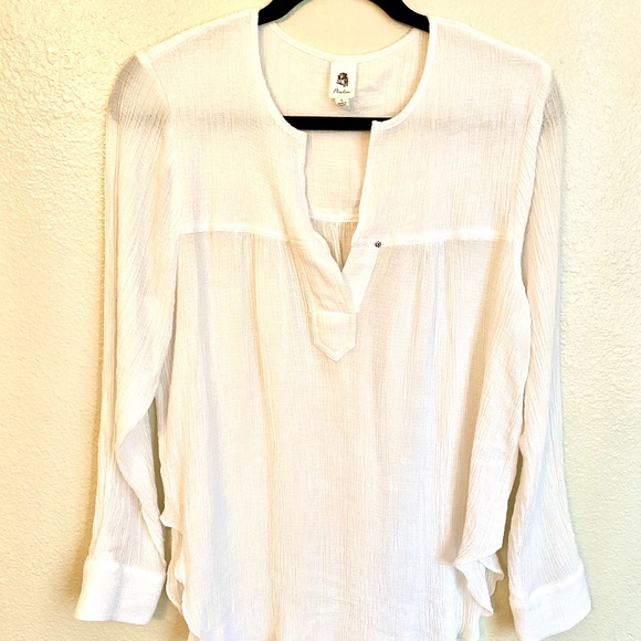 Flawless Tops - Flawless Long Sleeve, Sheer White Shirt EUC